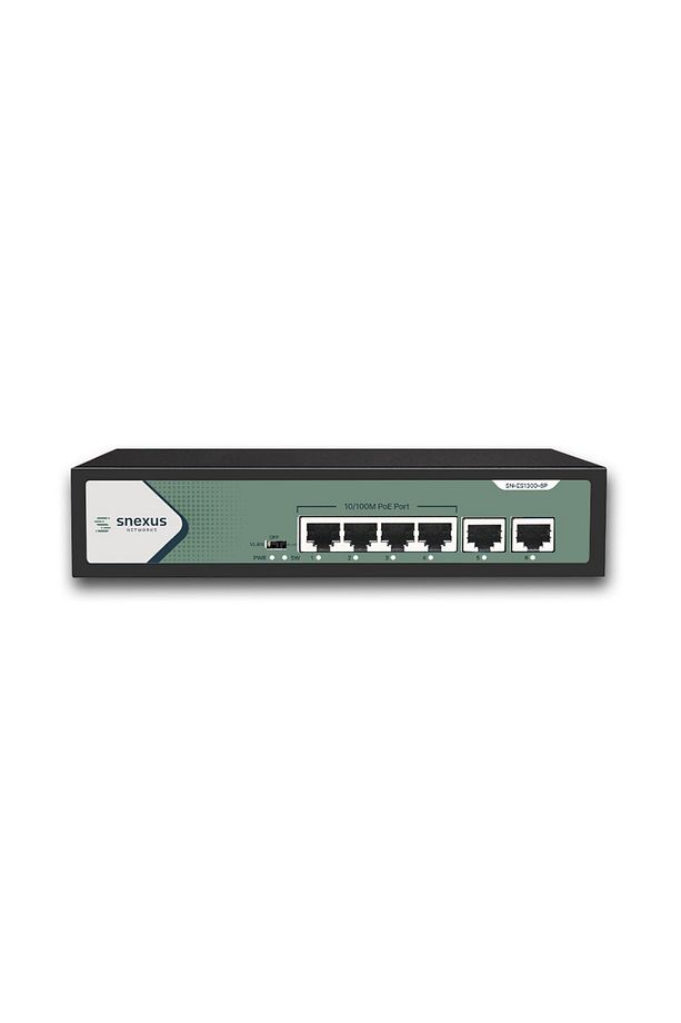 Sn-es1300-6p 4 Port Poe 2 Port 10/100m Rj45 Uplink Port 65 Watt Poe Switch - 1