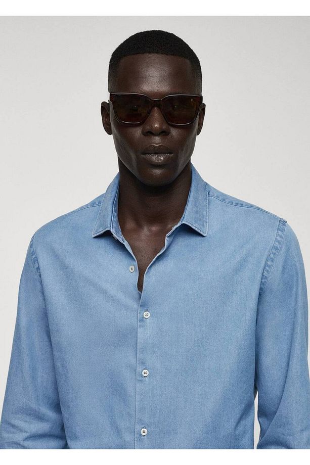 Regular Fit Chambray Pamuklu Gömlek - 6