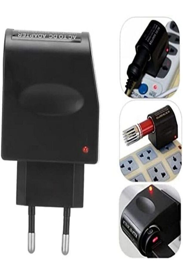 AC to DC Çakmaklık Fişi Çevirici Adaptör Çakmak Araç Güç Dönüştürücü (Giriş 220v-Çıkış 12v 500MA) - 2