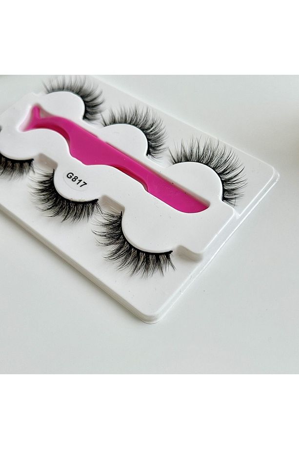 3'lü Cateye Ipek Takma Kirpik Set (G817 MODEL), Powerliner Şeffaf Kalem Yapıştırıcı Ve Takma Aparatı - 7