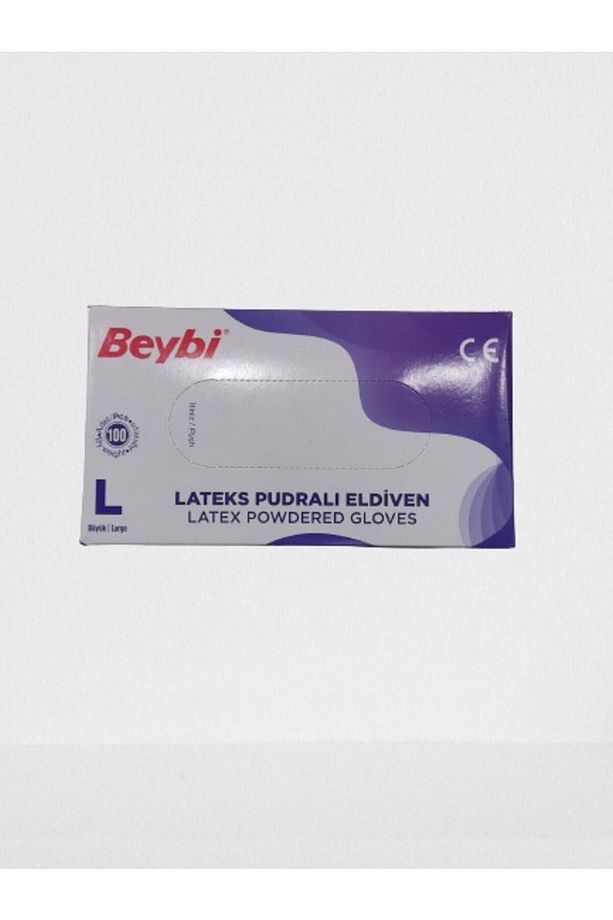 Lateks Pudralı Tek Kullanımlık Eldiven L - 1