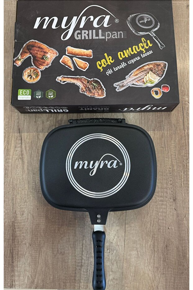 Myra Grill Pan 32 Cm Çift Taraflı Tava - 5