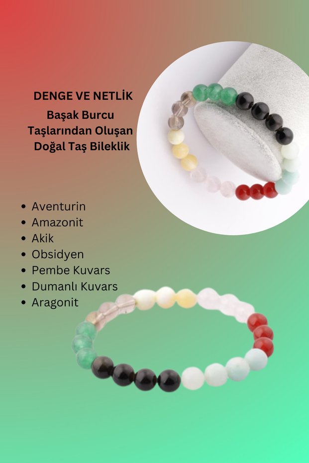 Balance and Clarity - Natural Stone Bracelet Made of Virgo Zodiac Stones