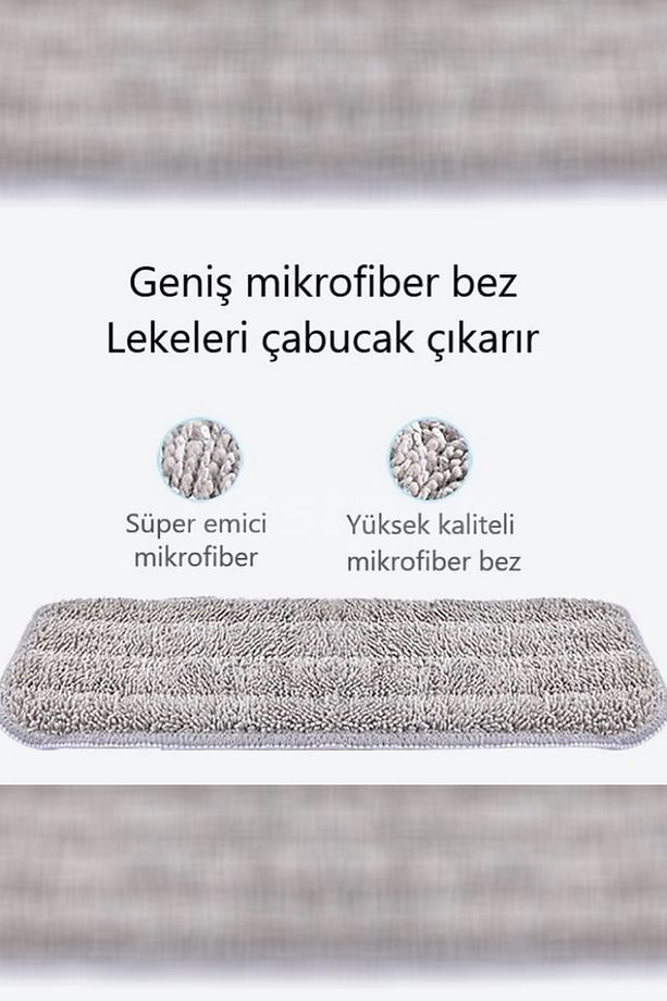 Sprey Mop - 4 Adet Mikrofiber Bezli (Yıkanabilir) - Ekstra Kaliteli - Deterjan Hazneli - 5