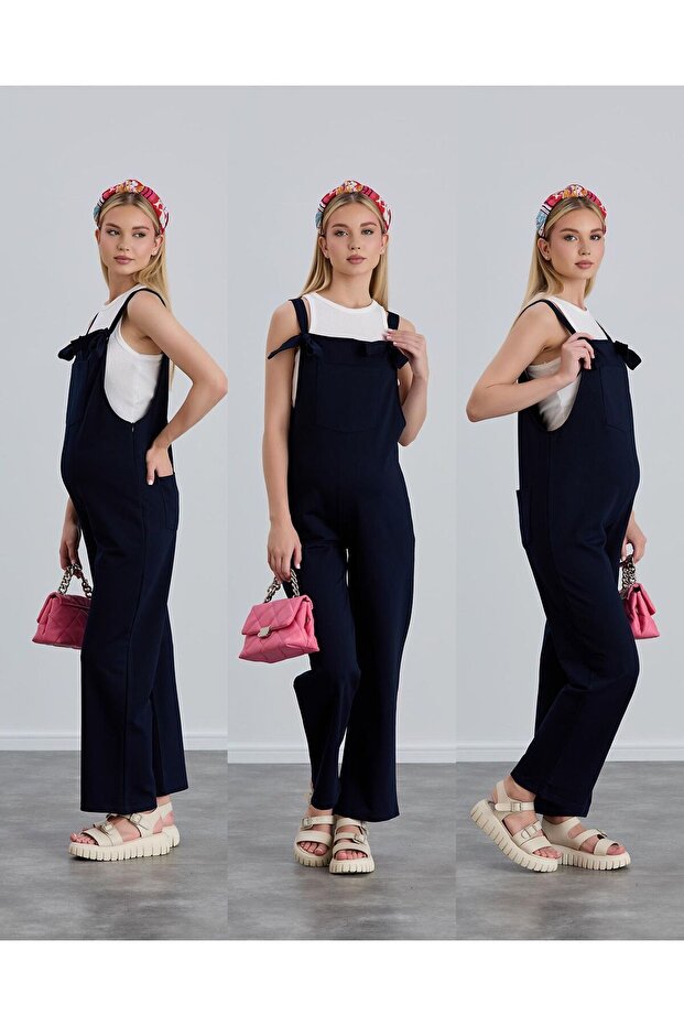 Penye Hamile Bahçıvan Tulum - 4