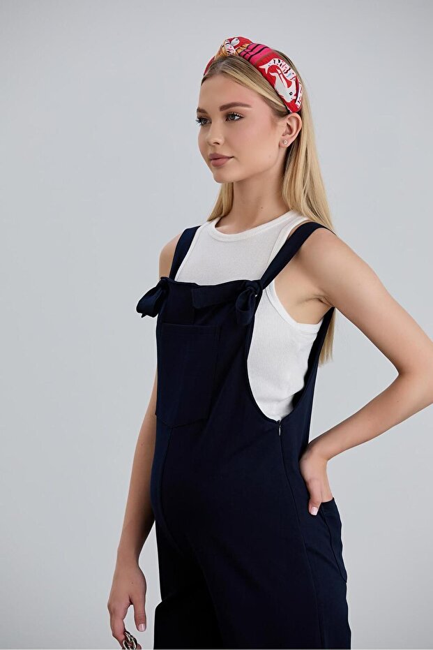 Penye Hamile Bahçıvan Tulum - 8