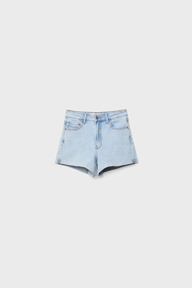 Slim fit mom şort - 5