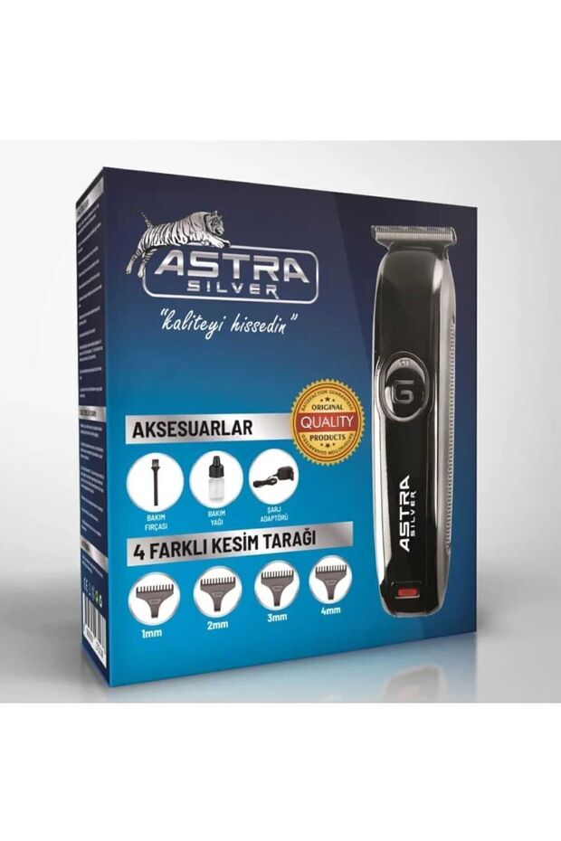 ASTRA SİLVER RD-6050 Profesyonel Saç Sakal Tıraş Makinesi Sıfırlama Ense Çizim Makinesi - 2