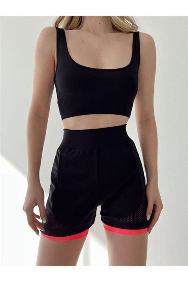 Mb- Fileli Spor Taytlı Şort - 3