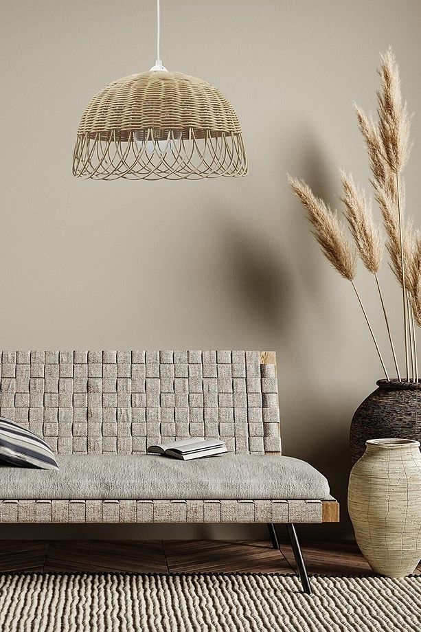 Rattan Bambu Hasır Avize - 1