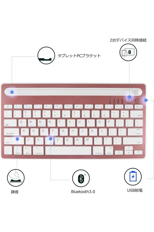 Chuwi Ubook X Pro 13" Uyumlu Kablosuz Bluetooth Şarj Edilebilir Tablet Telefon Standlı Klavye - Pemb - 7