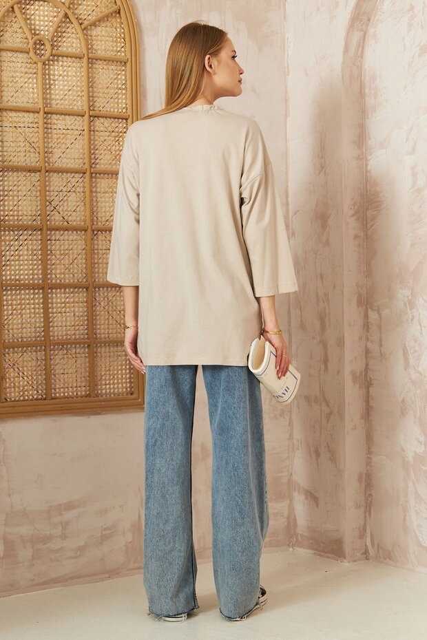 Basıc  T-shirt 4-6694- VİZON - 4