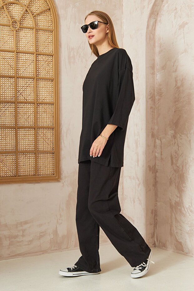 تي شيرت أسود أساسي - 4-6694 - 5