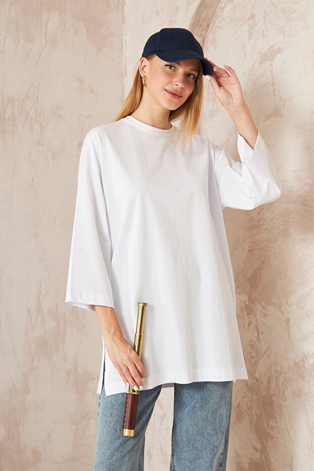 Basıc  T-shirt 4-6694- BEYAZ - 1