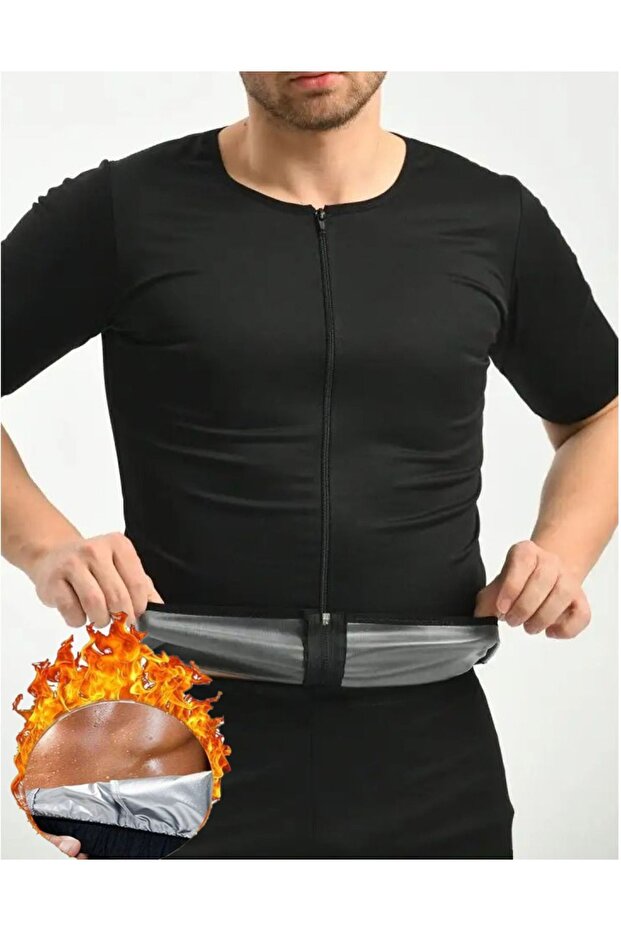 Sweat Thermal Sauna Corset Tights and Zipper Set