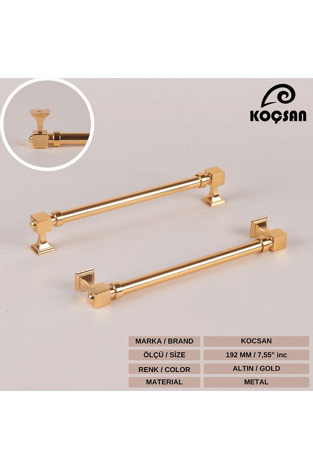 Zumra Altın 192 Mm Kulp Lüks Country Mutfak Mobilya Dolap Çekmece Kulpu - 3