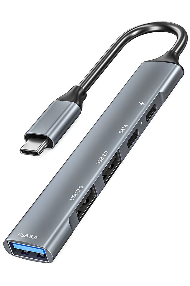 Type-c To Usb 5in1 PD Typec Usb 3.0/2.0 Port Çoklayıcı Macbook Air Pro Uyumlu Çevirici Dönüştürücü - 5
