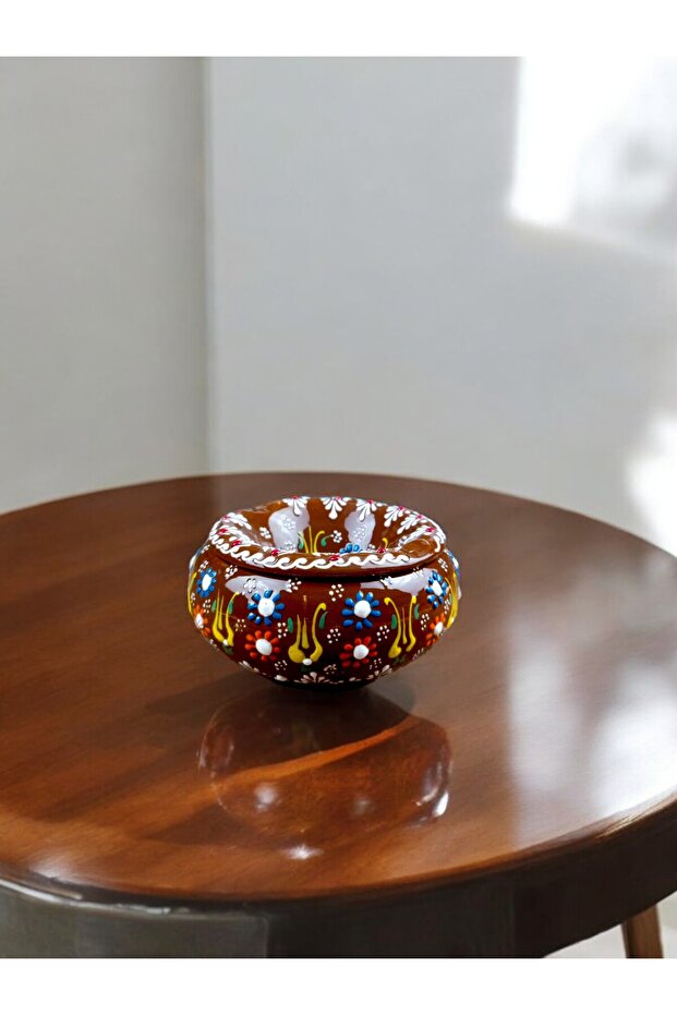 Porcelain Ashtray Lace Pattern Authentic Ashtray with Lid Handmade