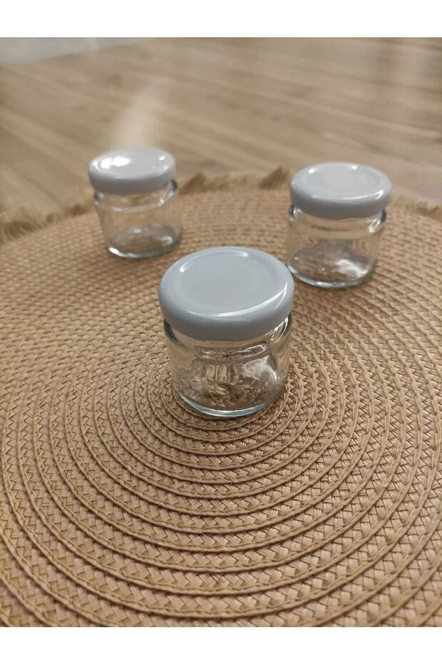 40cc Transparent Glass Black Lid Jar, 50 Pieces Mini Jar, Honey Jar Ornamental Jar