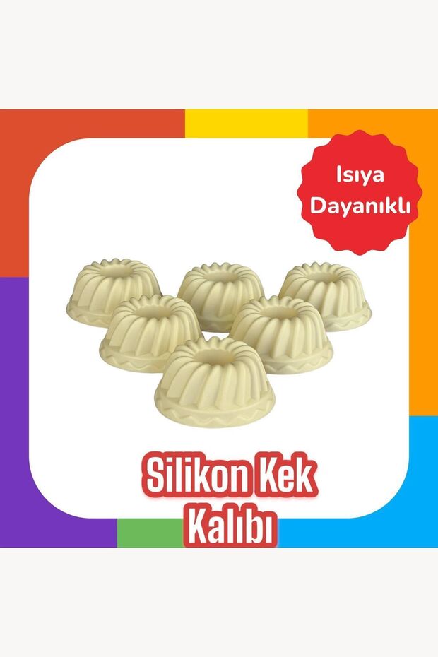 Silikon 6 Lı Muffin Kalıbı Krem - 1
