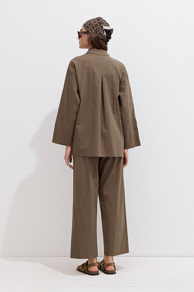 Prémium PAMUT barna kimonó - 6