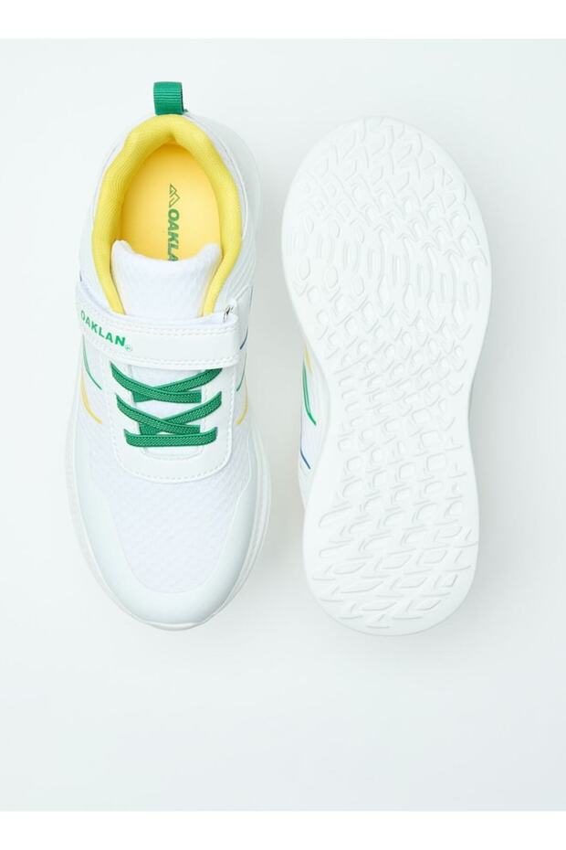 Panelled Walking Shoes with Hook and Loop Closure - 5