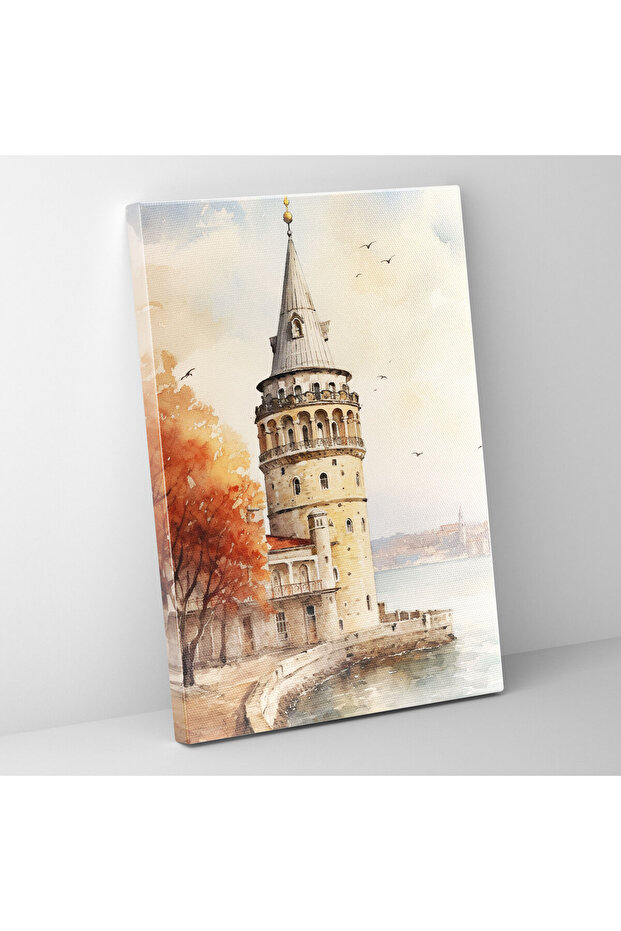 Galata Tower Patterned Canvas Print