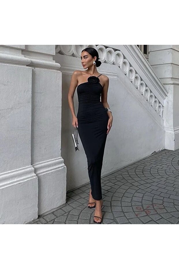 Rose Detailed Women's Long Dress