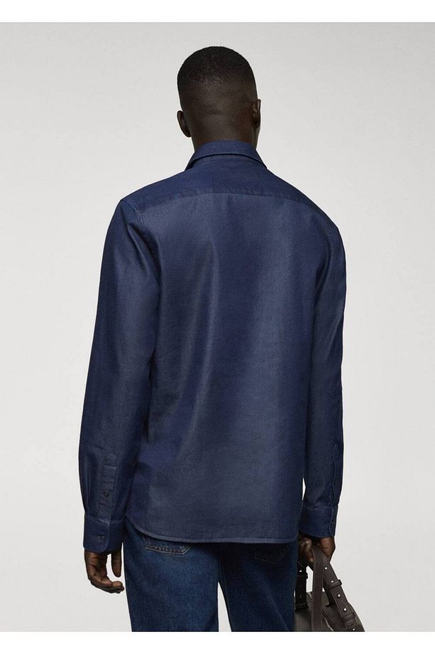 Regular Fit Chambray Pamuklu Gömlek - 4