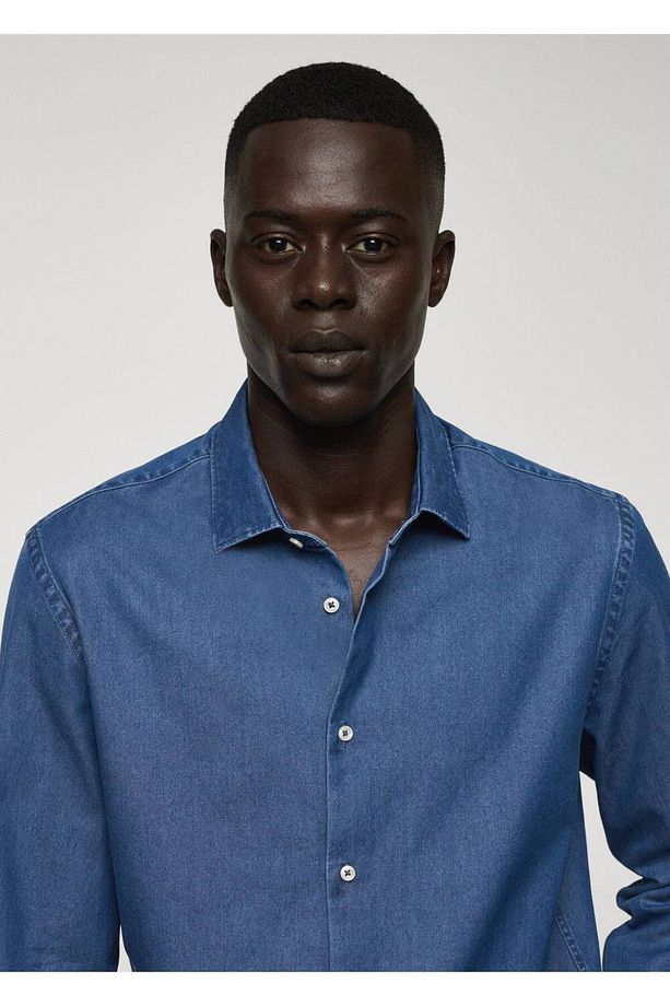 Regular Fit Chambray Pamuklu Gömlek - 6