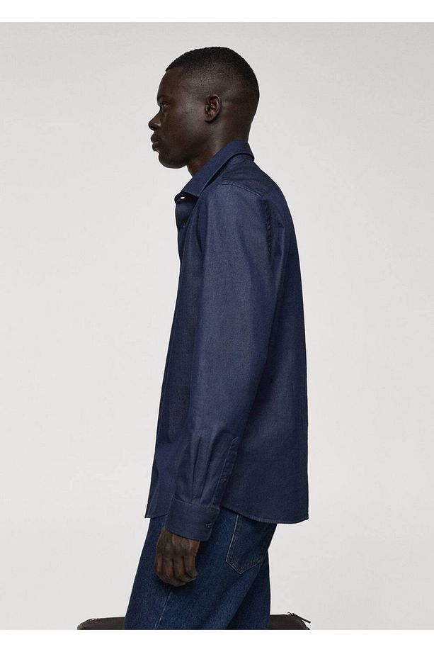 Regular Fit Chambray Pamuklu Gömlek - 5