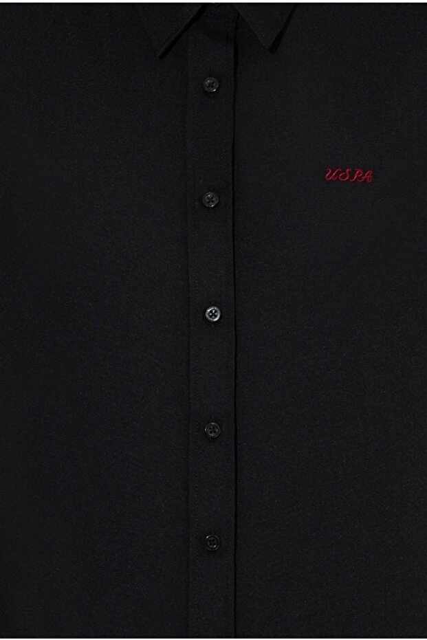 Kadin Siyah Basic Gömlek Uzun - 5