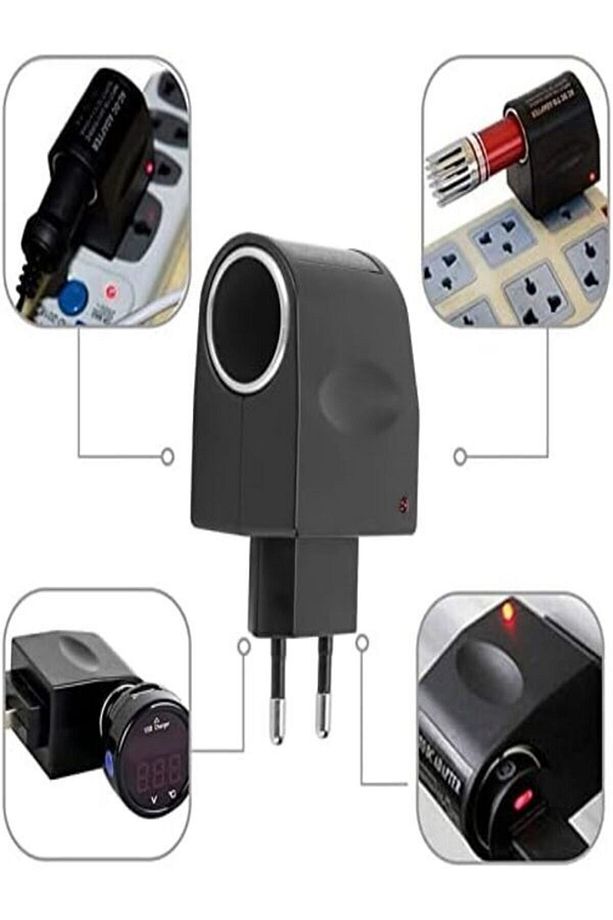 AC to DC Çakmaklık Fişi Çevirici Adaptör Çakmak Araç Güç Dönüştürücü (Giriş 220v-Çıkış 12v 500MA) - 3
