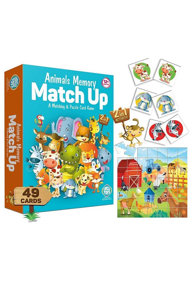 Animals Memory Match Up Puzzle 2si1arada Eşleştirme Çiftlik Puzzle - 1