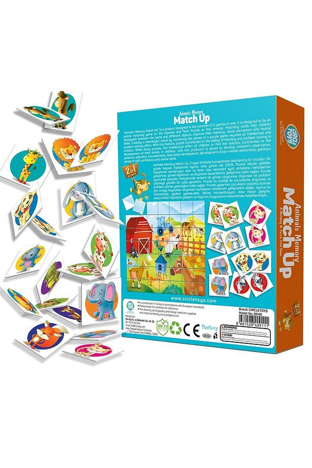 Animals Memory Match Up Puzzle 2si1arada Eşleştirme Çiftlik Puzzle - 2