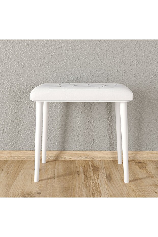 PUF AHŞAP AYAKLI TABURE - 3