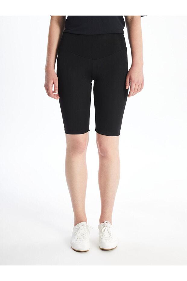 LCW Vision Kadın Beli Lastikli Düz Biker Şort Tayt - 2