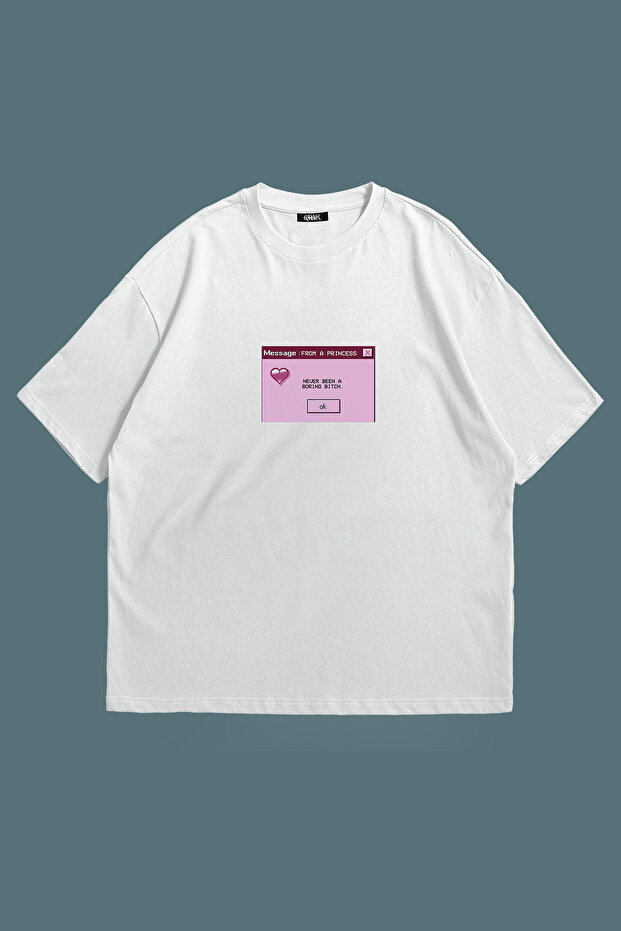 Prensesten Message Printed Unisex Oversize T-Shirt