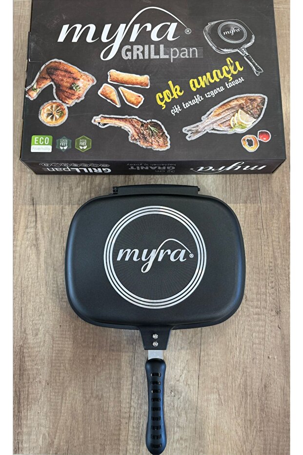 Myra Grill Pan 32 Cm Çift Taraflı Tava - 4