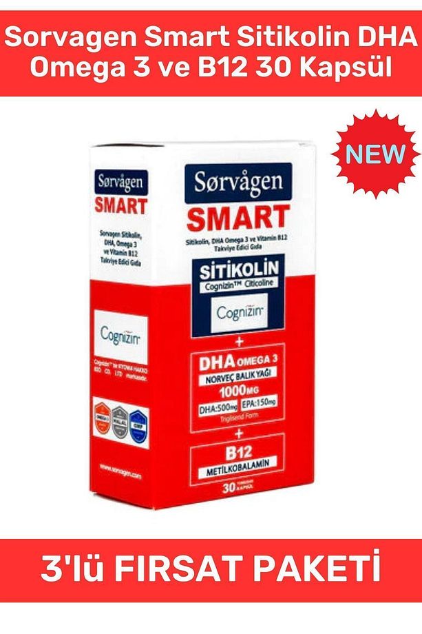 Smart Sitikolin Dha Omega 3 Ve B12 30 Kapsül X 3 - 2