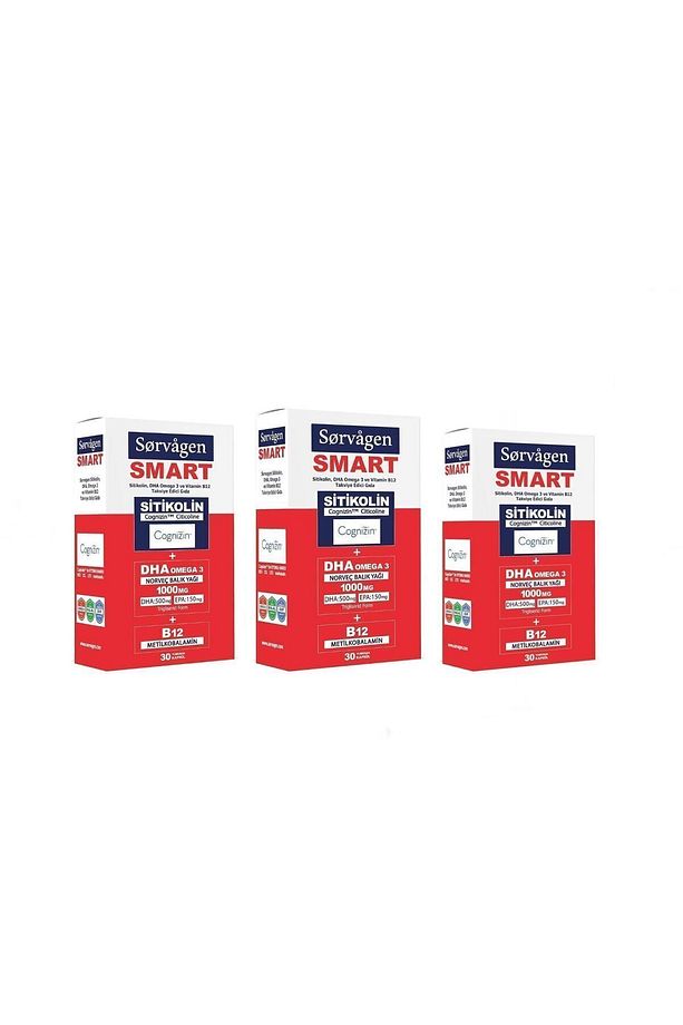 Smart Sitikolin Dha Omega 3 Ve B12 30 Kapsül X 3 - 1