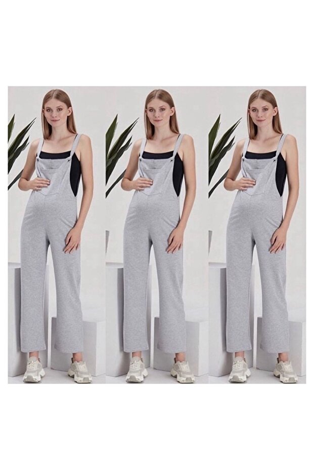 Penye Hamile Bahçıvan Tulum - 2