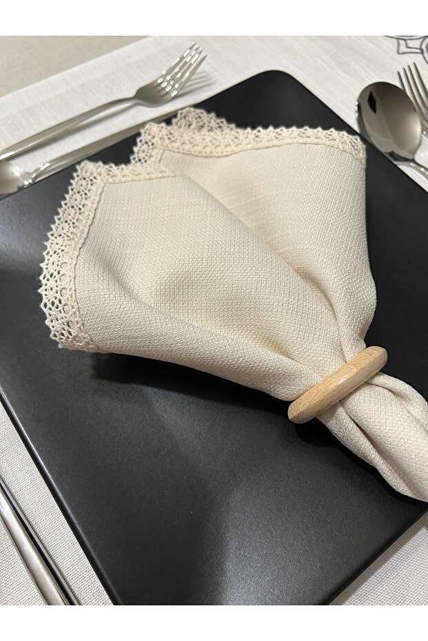 Lace Detailed Non-slip Serving Napkin - 37x37cm, 1 Piece