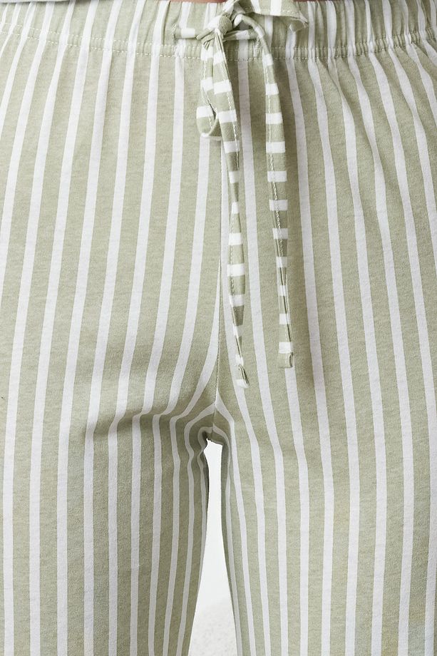 Mint %100 Pamuklu Çizgili Örme Pijama Altı THMAW24PJ00001 - 3