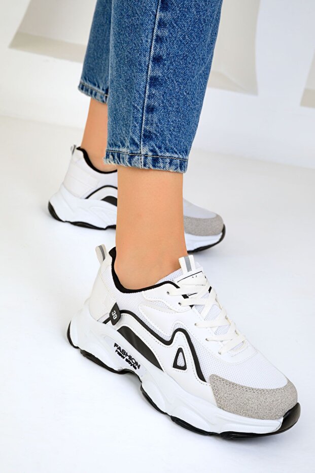 Fehér-fekete női tornacipő 17834 - 5