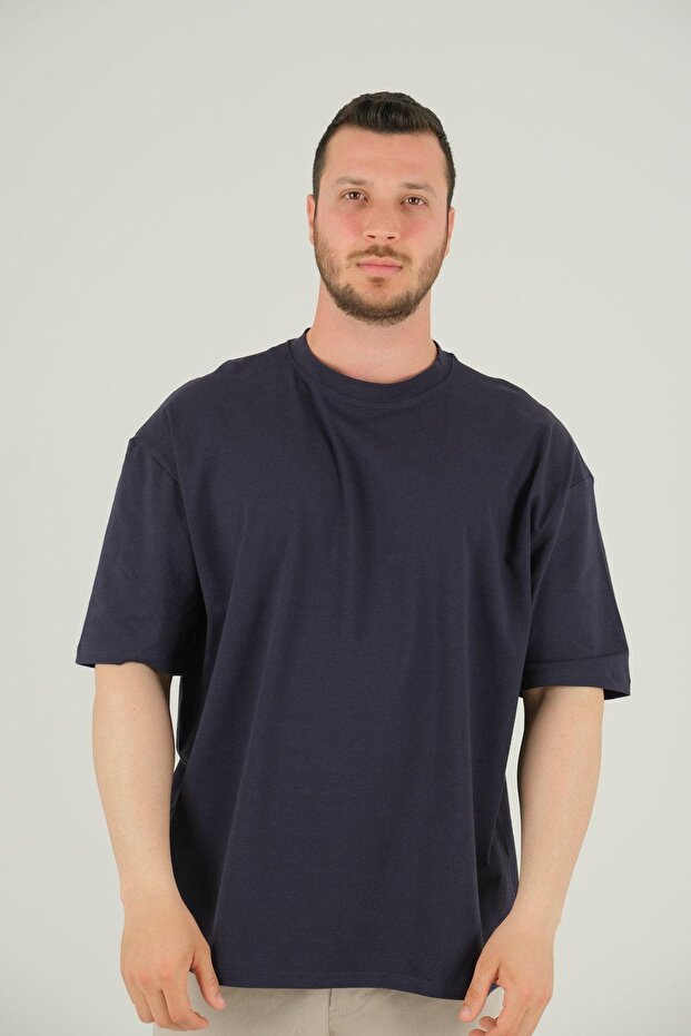 Ανδρικό κοντομάνικο μπλουζάκι Navy Blue Basic - 2