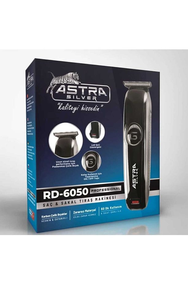 ASTRA SİLVER RD-6050 Profesyonel Saç Sakal Tıraş Makinesi Sıfırlama Ense Çizim Makinesi - 1