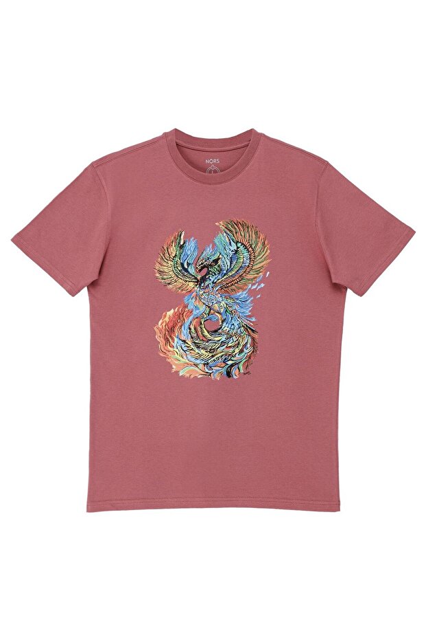 Phoenix And Fire Regular Tshirt - Gül Kurusu - 1