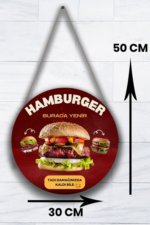 Hamburger Dükkanı Için Duvar, Kapı, Tek Taraflı Askılı Pano Karşılama Tabelası, Restoran Süs Dekor - 4