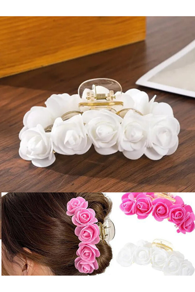 12 Cm White Rose Latch Buckle